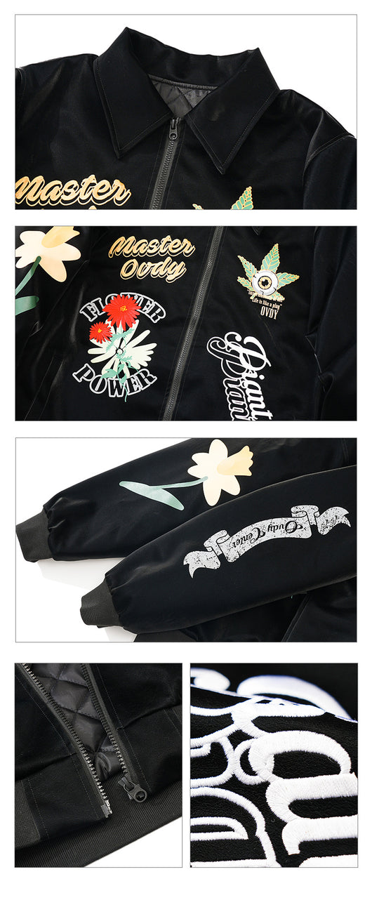 Chaqueta de Algodón con Bordado Retro Americana - Image 4