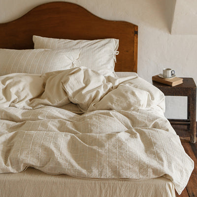 Juego de Cama 4 Piezas Algodón y Lino Transpirable Natural - Image 3