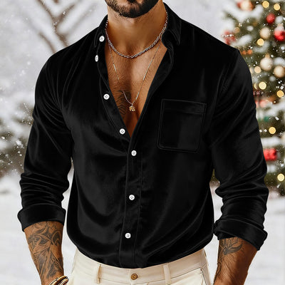 Camisa de Terciopelo Dorado con Botones para Hombre - Image 17