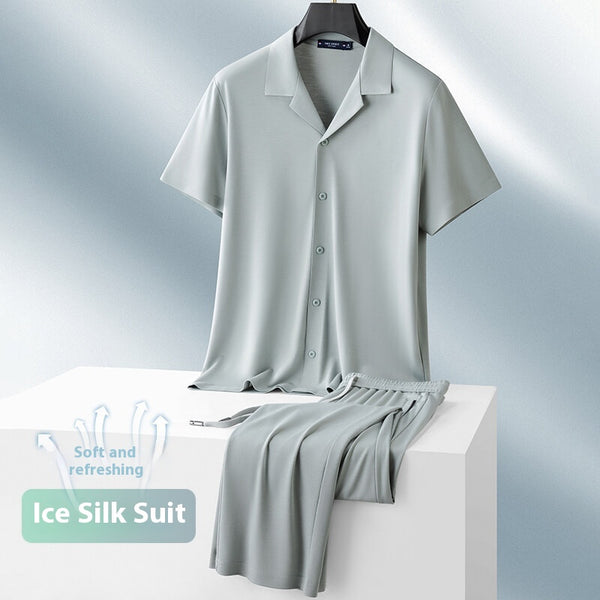 Conjunto Casual de Seda de Hielo para Hombre