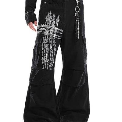 Pantalones Vaqueros para Hombre con Diseño de Cruz y Detalles de Strass - Image 10