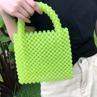 Bolso de Mano Tejido con Cuentas - Cartera de Noche Cuadrada Compacta - Image 10