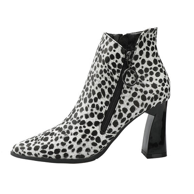Botas Martin Estampado Leopardo Tacón Grueso con Cierre Lateral - Image 3