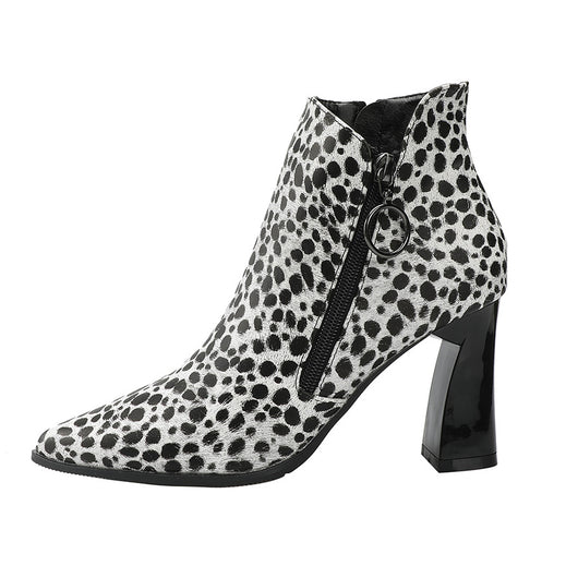 Botas Martin Estampado Leopardo Tacón Grueso con Cierre Lateral - Image 3