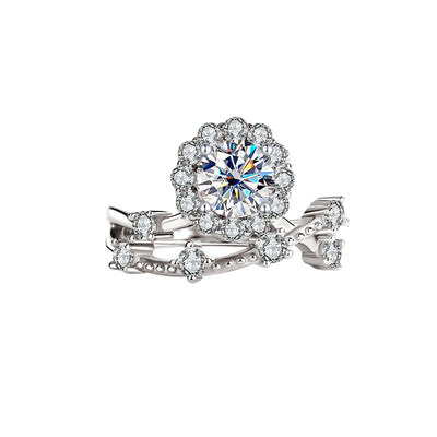 Anillo de Moissanita para Mujer en Plata Esterlina y Platino - Image 4