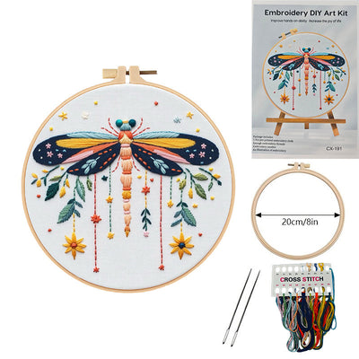 Kit Completo de Bordado DIY - Mariposas, Libélulas y Hojas Plateadas - Image 3