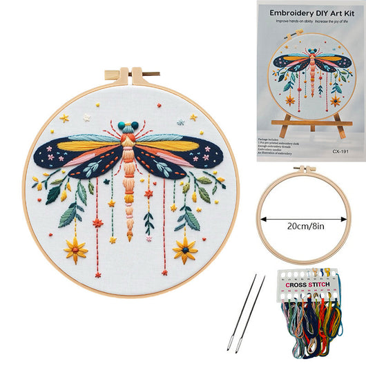 Kit Completo de Bordado DIY - Mariposas, Libélulas y Hojas Plateadas - Image 3
