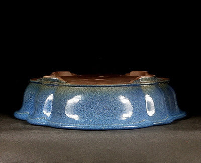 Maceta Bonsái Artesanal Cerámica Púrpura Jun Azul - Diseño Begonia Vintage - Image 9