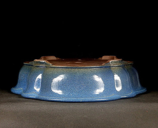 Maceta Bonsái Artesanal Cerámica Púrpura Jun Azul - Diseño Begonia Vintage - Image 9