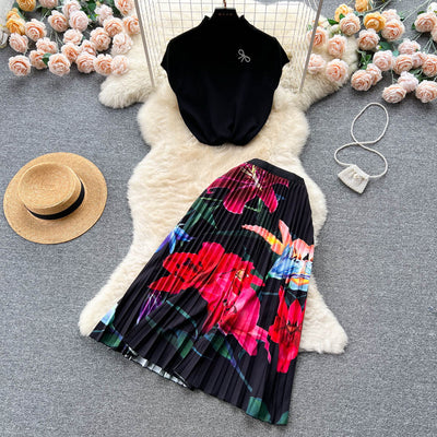 Conjunto de Dos Piezas: Blusa Plisada sin Mangas y Falda Diseño Exclusivo para Mujer - Image 40