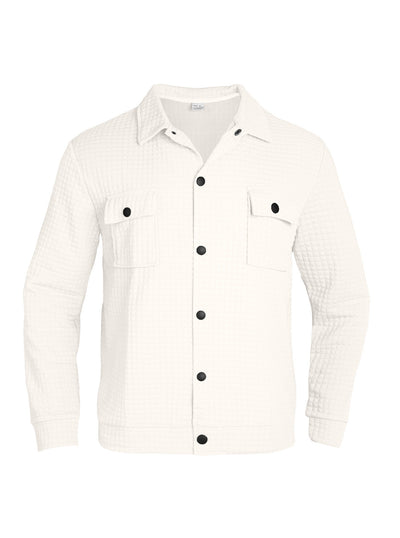Camisa Tejida Suelta a Cuadros Jacquard para Hombre - Estilo Casual y Profesional - Image 16