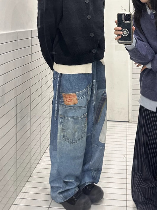 Jeans Rectos Sueltos Diseño Independiente Retro Americano para Hombre - Image 10