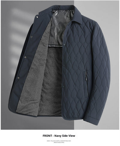 Chaqueta Acolchada de Negocios con Diseño Geométrico para Hombre - Image 27