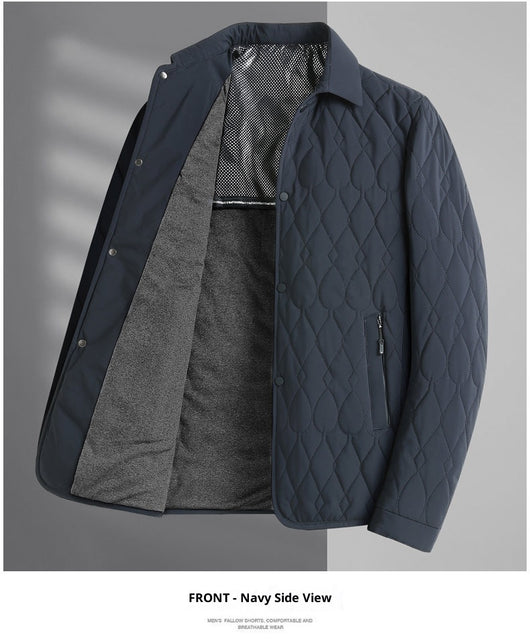 Chaqueta Acolchada de Negocios con Diseño Geométrico para Hombre - Image 27