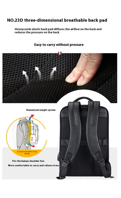 Mochila Ejecutiva de Cuero para Laptop - Estilo Profesional - Image 9