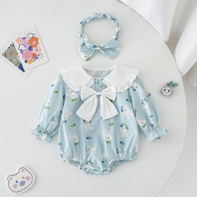 Vestido Enterizo Azul con Mangas Largas para Niñas - Image 2