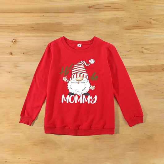 Family matching white long-sleeve crew neck tops with a cute snowman face print, featuring black eyes, an orange carrot nose, and a dotted smile. One adult top - Image 26
