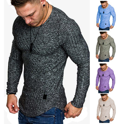 Camisa de Cuero Europeo Clásica con Cuello Redondo y Manga Larga