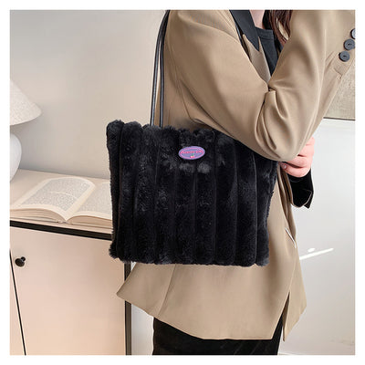 Bolso Tote Grande de Felpa para Otoño e Invierno - Image 33