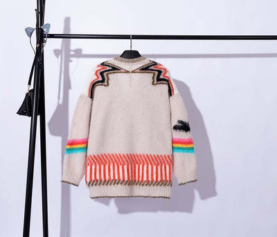 Cardigan Tejido Bicolor de Manga Larga - Estilo Relajado - Image 13