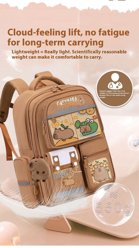 Mochila Escolar Infantil Delfín y Capibara - Diseño Animado - Image 17