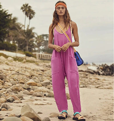 Jumpsuit Elegante de Mujer Cuello V con Bolsillos - Image 7