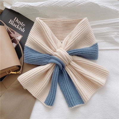 Bufanda Tejida Bicolor para Mujer - Cálida y Versátil para Otoño e Invierno - Image 6