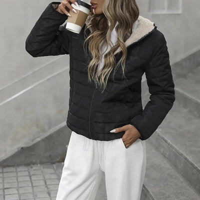 Chaqueta Acolchada de Algodón con Cuadros Escoceses para Mujer - Image 5
