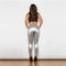 Pantalones de Cuero Blanco Plata con Levantamiento de Glúteos para Fitness