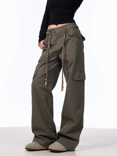 Pantalones Cargo Holgados con Cordones para Mujer Estilo Boyfriend Americano - Image 10
