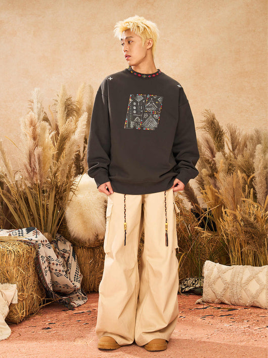 Pantalón de Trabajo Cintura con Lazo Pierna Recta Ancha - Image 12