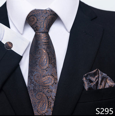 Conjunto Completo de Accesorios Ejecutivos: Corbata, Pañuelo y Gemelos Formales - Image 38