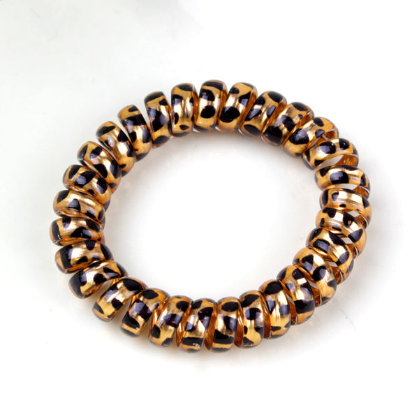 Elástico para Cabello Estampado Leopardo con Cordón Telefónico - Image 4