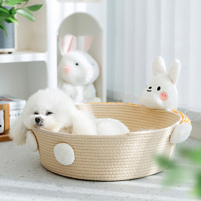 Cama Nido para Gatos de Cuerda de Algodón - Rascador Tejido para Gatos y Conejos - Image 15