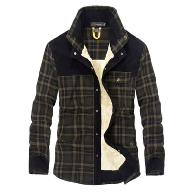 Camisa Cuadros Térmica Forrada para Hombre - Abrigo Business Casual - Image 12