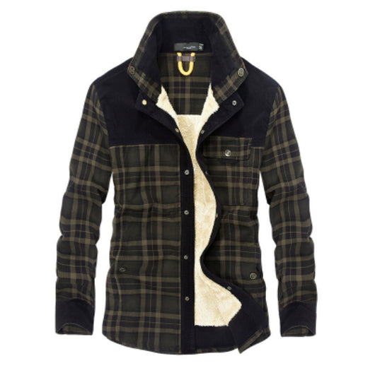 Camisa Cuadros Térmica Forrada para Hombre - Abrigo Business Casual - Image 12