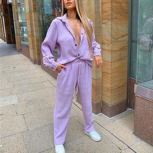 Traje Ejecutivo con Pantalón Ancho - Camisa de Solapa y Elegancia Diaria - Image 5