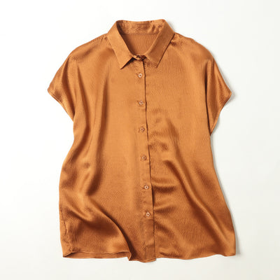 Camisa de Satén Perla con Cuello Invertido Abotonadura Simple - Image 2