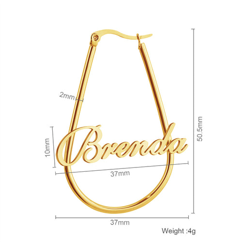 Brenda Style U-Shaped Personalized Earrings - English DIY Design