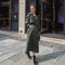 Abrigo Vintage Militar Verde Gabardina Doble Botonadura