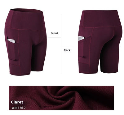 Shorts Deportivos Cintura Alta con Bolsillos Diagonales - Mallas de Entrenamiento Secado Rápido - Image 18