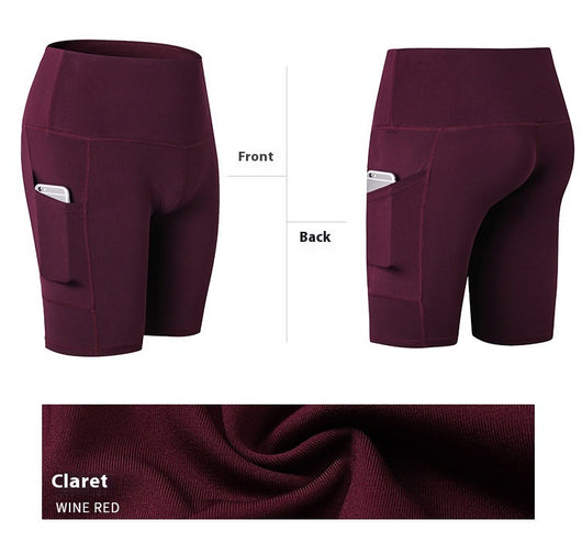 Shorts Deportivos Cintura Alta con Bolsillos Diagonales - Mallas de Entrenamiento Secado Rápido - Image 18