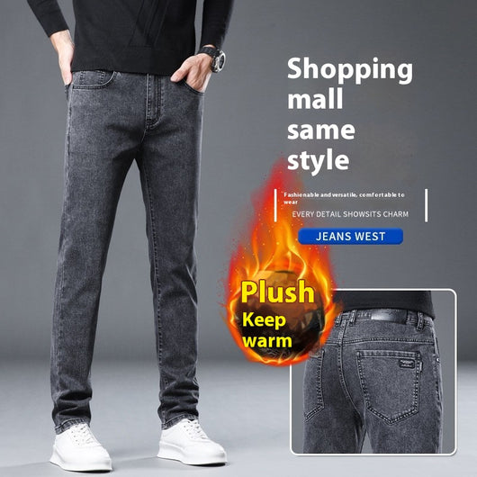 Pantalones de Vestir Holgados Rectos Invierno Gruesos para Hombre - Image 7