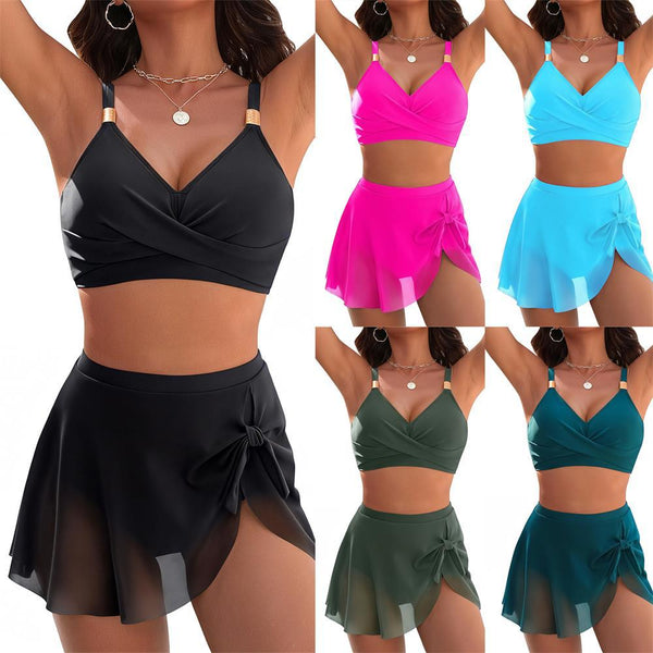 Bikini Deportivo con Diseño de Malla y Parches para Mujer