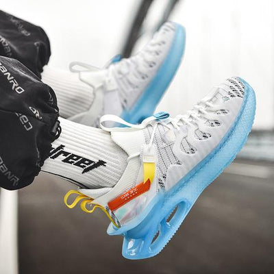 Zapatos Deportivos Tejido Volador Blanco - Tenis Casuales Modernos Talla Grande Hombre - Image 12