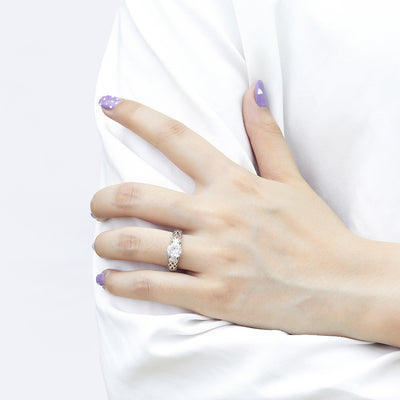 Anillo de Plata Esterlina para Mujer con Diamante Simulado - Diseño Europeo y Americano - Image 5