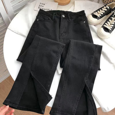 Jeans de Cintura Alta con Abertura en el Ruedo para Mujer - Image 4