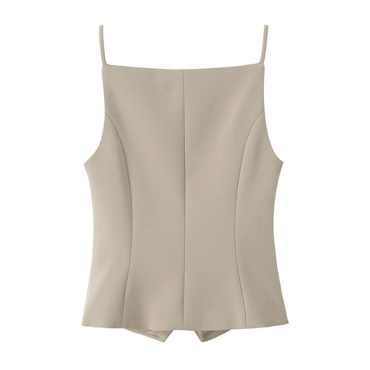 Blusa Elegante Ajustada con Tirantes - Estilo Europeo y Francés - Image 4