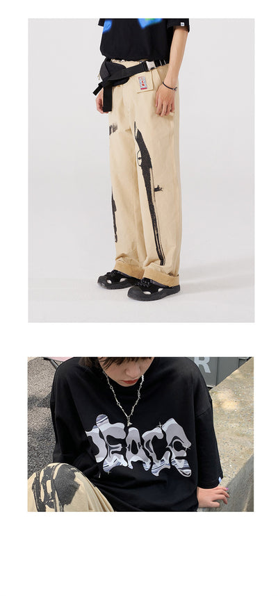 Pantalones Anchos Retro Japonés Tendencia Casual para Hombre - Image 5
