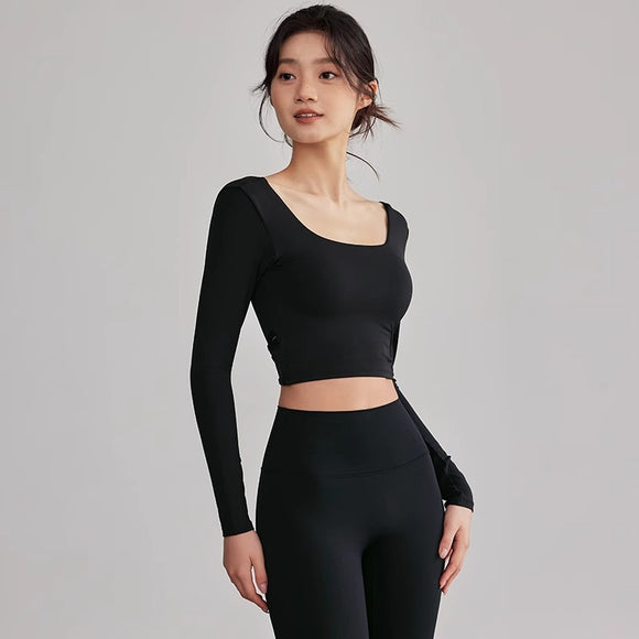 Playera Deportiva Manga Larga Beauty Back para Entrenamiento